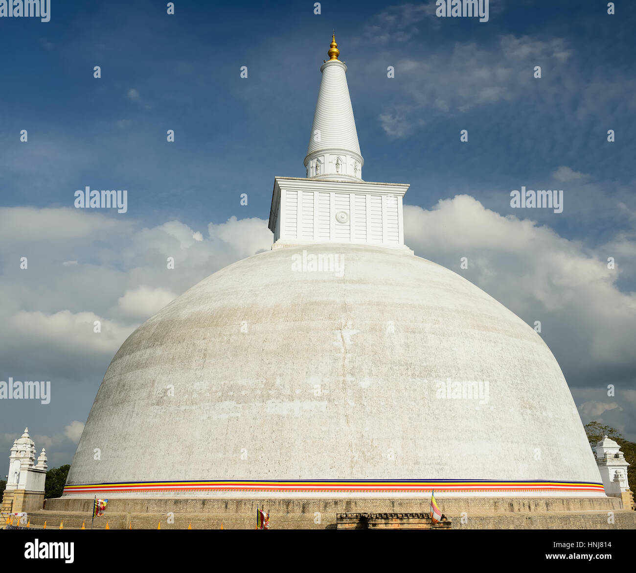 Anuradhapura ruin, historical capital city of the Sinhalese Buddhist state on Sri Lances The photograph is presenting the Mirisavatiya Dagoba Stupa Stock Photo