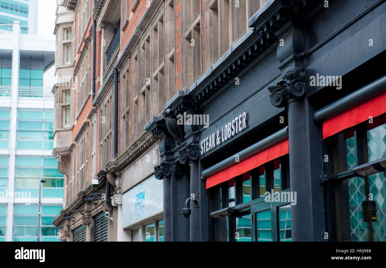 Steak and lobster restaurant in london Stock Photo Alamy