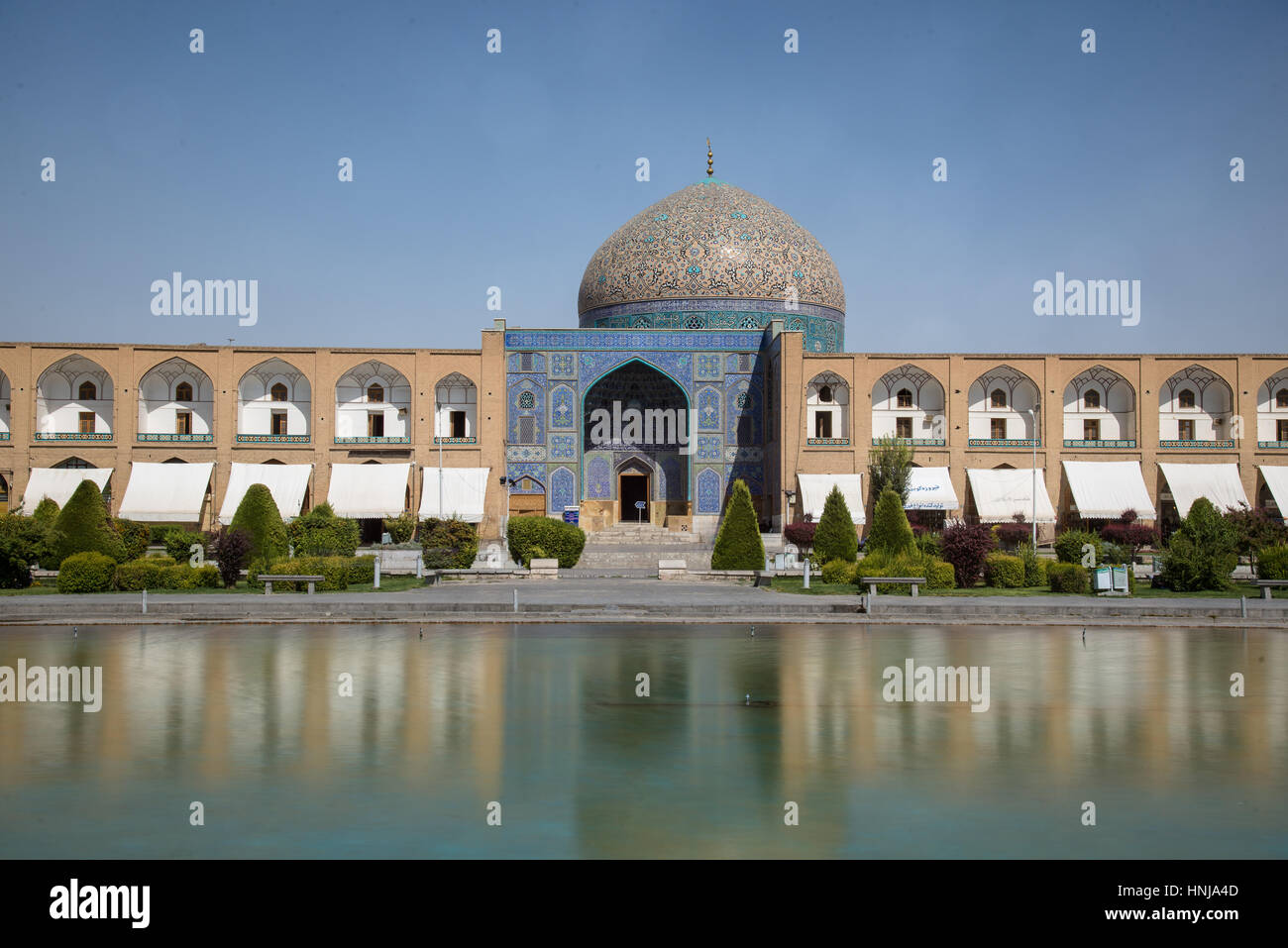 ISFAHAN, IRAN - AUG 29, 2016: Sheikh Lotfollah Mosque east of Naqsh-e Jahan Square, Isfahan - one of the UNESCO world heritage sites Stock Photo