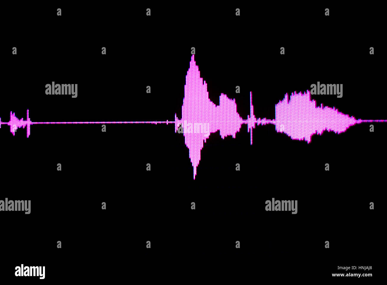 Sound recording studio audio wave on computer screen in professional editing program for voice