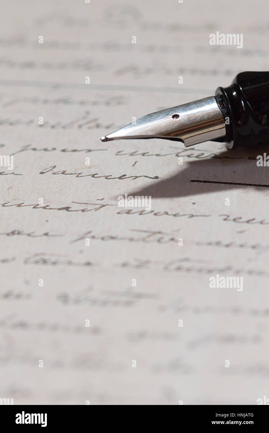 A letter and fountain pen Stock Photo - Alamy