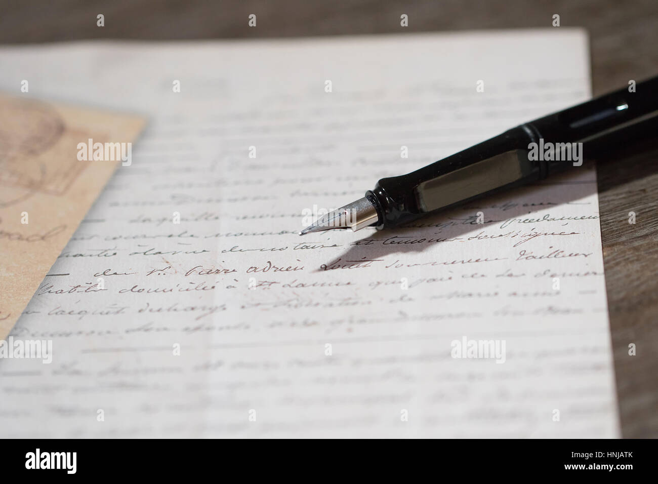 A letter and fountain pen Stock Photo - Alamy