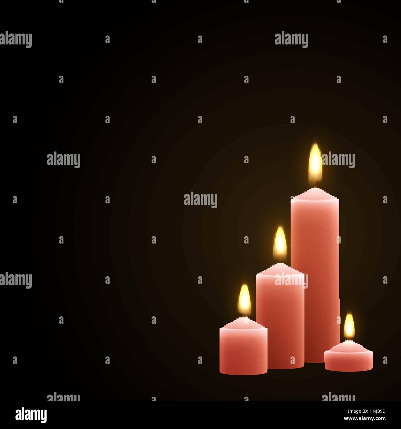 Candles burn with fire realistic. Set isolated on transparent