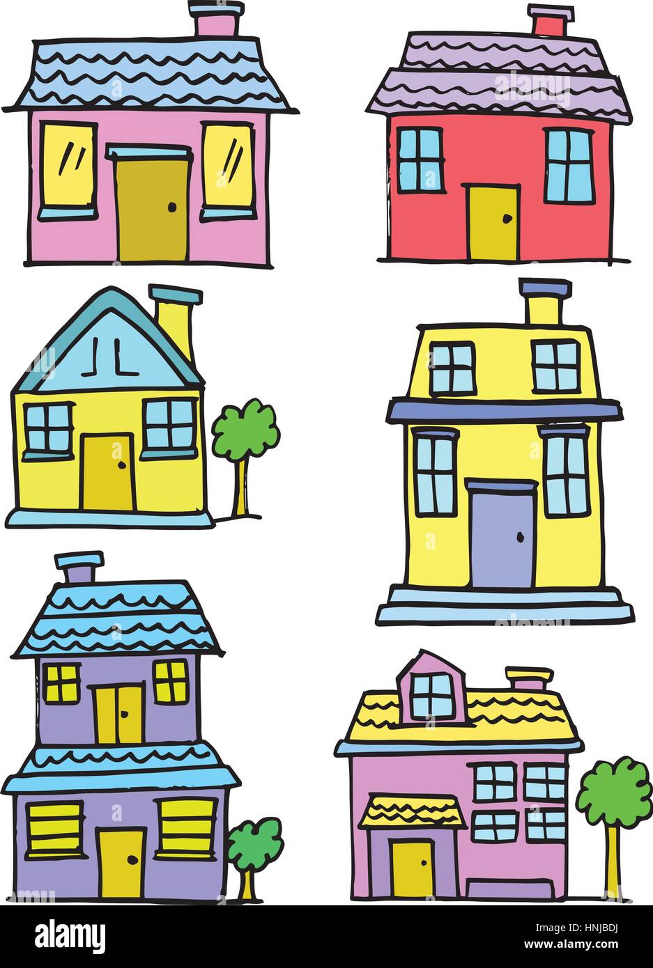 Illustration vector of house set colorful collection Stock Vector Image ...