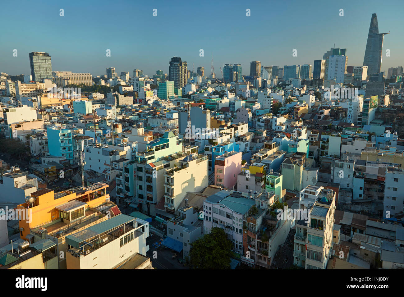 Apartments and Bitexco Financial Tower, District One, Ho Chi Minh City (Saigon), Vietnam Stock