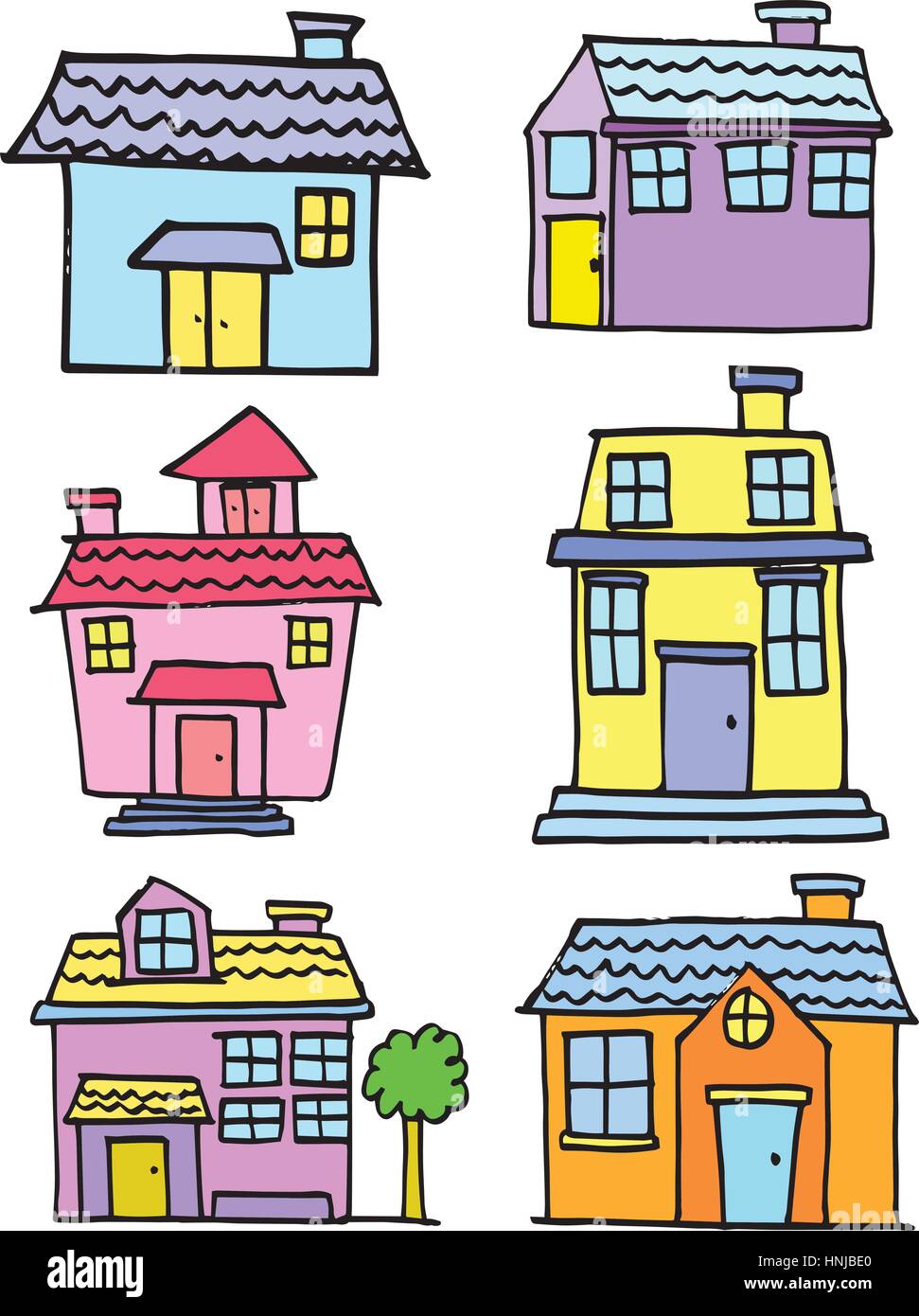 Doodle house style set collection vector art Stock Vector Image & Art ...