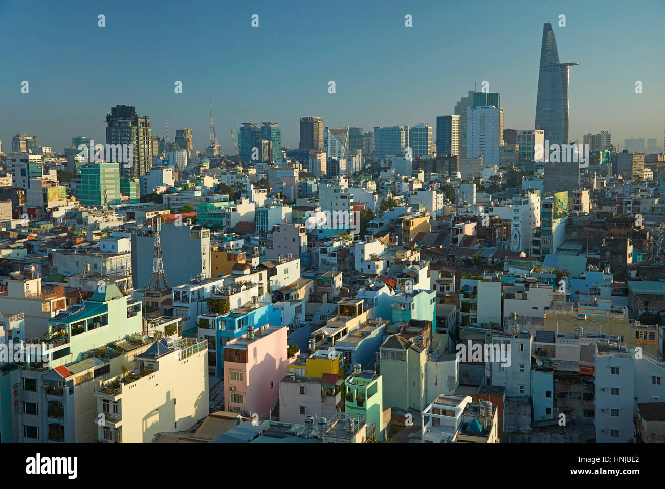 Apartments and Bitexco Financial Tower, District One, Ho Chi Minh City (Saigon), Vietnam Stock