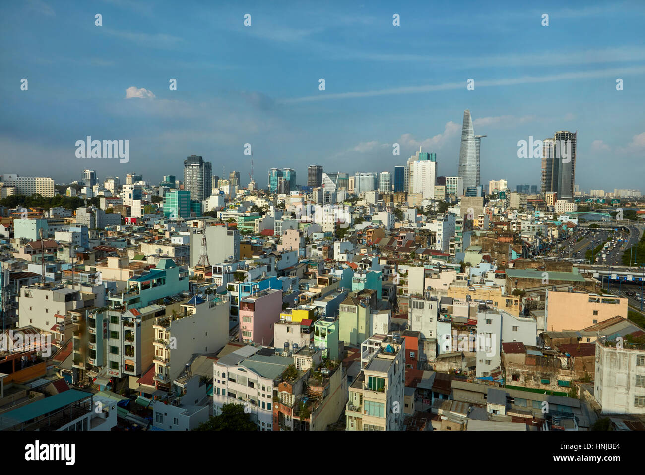 Apartments and Bitexco Financial Tower, District One, Ho Chi Minh City (Saigon), Vietnam Stock