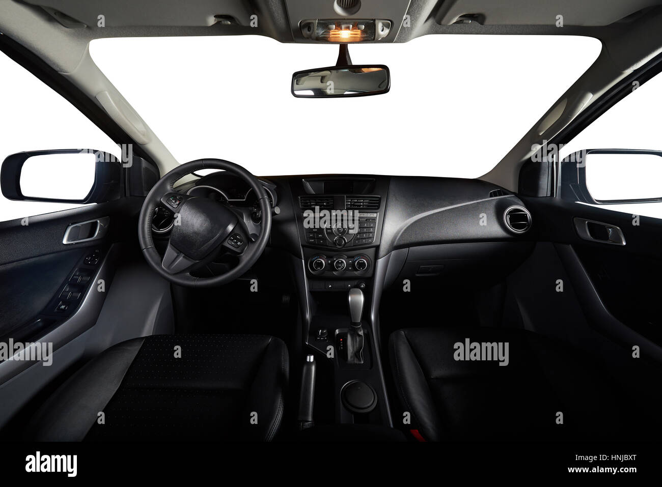 Interior Of Clean Modern Pickup Truck Car With Isolated