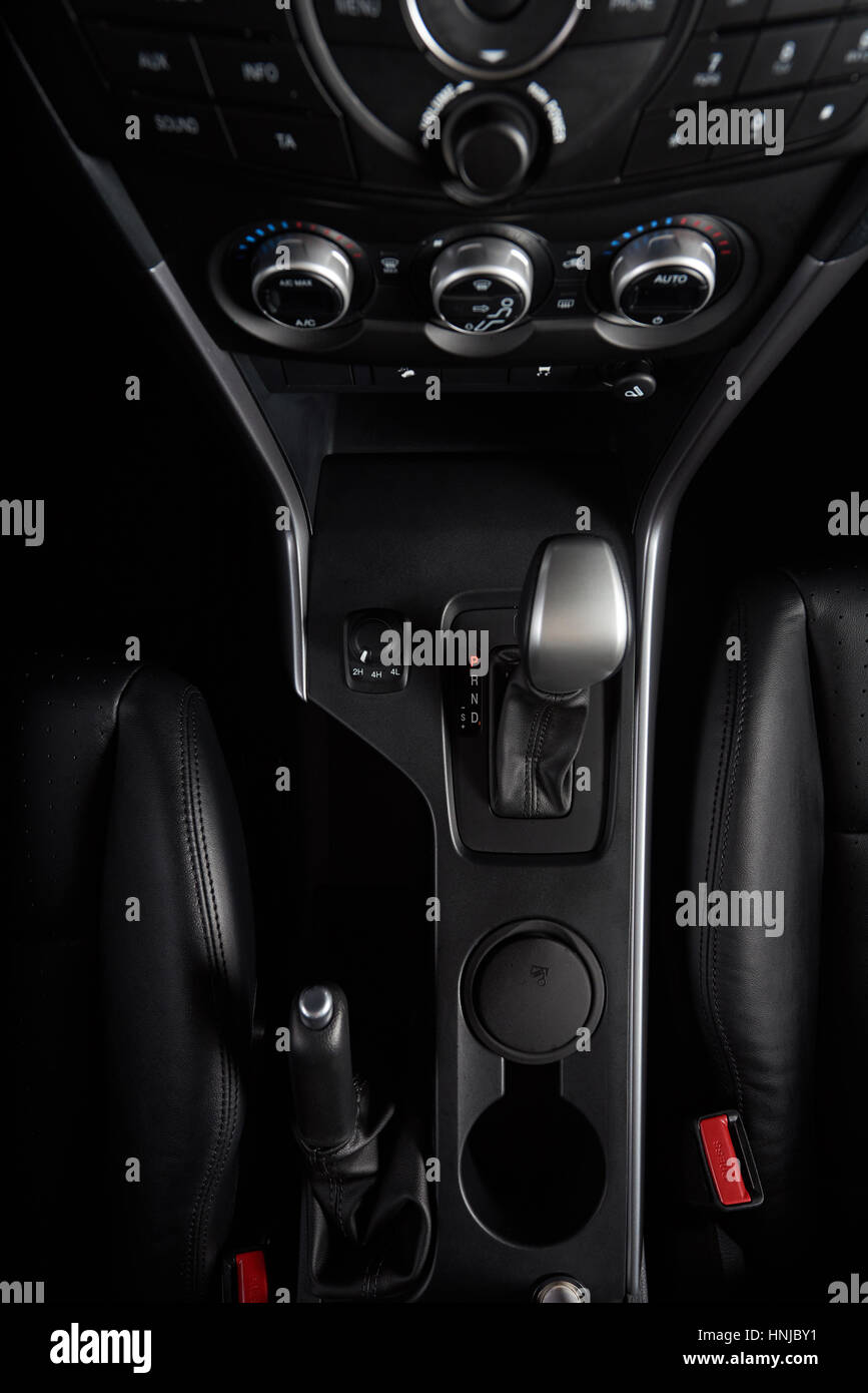 Automatic gear in parking mode view from top Stock Photo Alamy