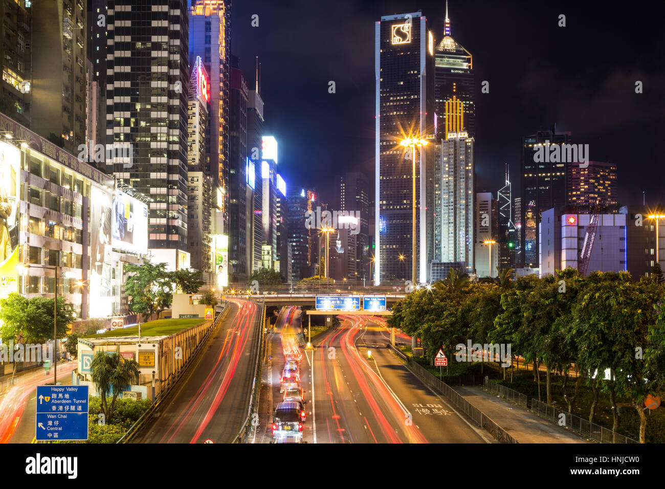 Downtown Of Wanchai At Night High Resolution Stock Photography and ...