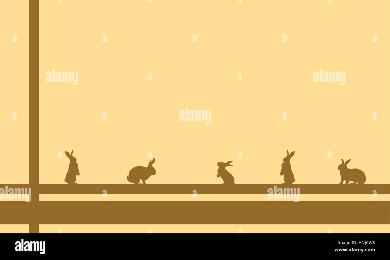 Background of easter bunny greeting card vector art Stock Vector Image ...