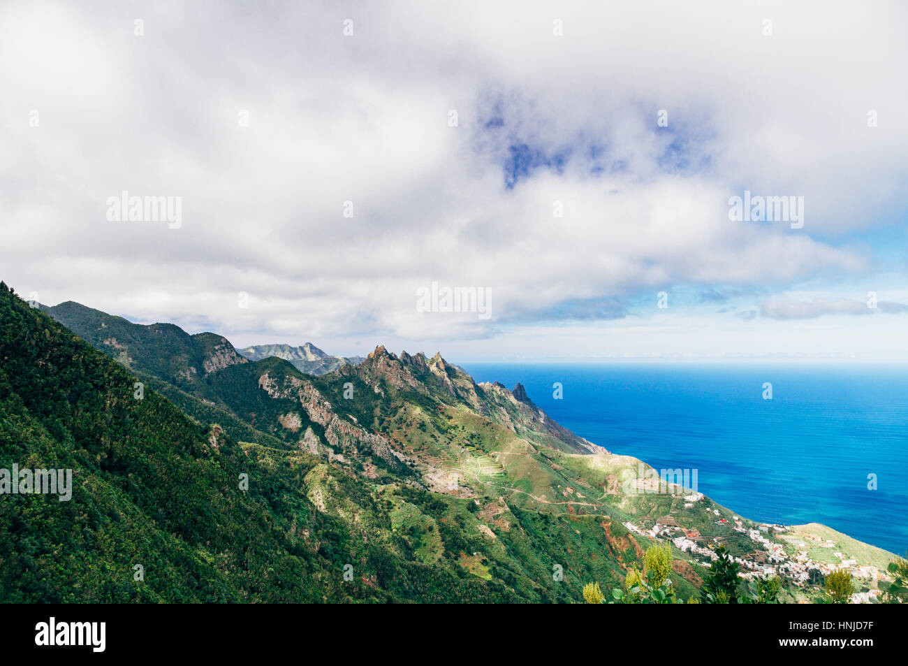 Anaga mountains and valley view from Mirador El Bailadero, Tenerife island, Spain Stock Photo