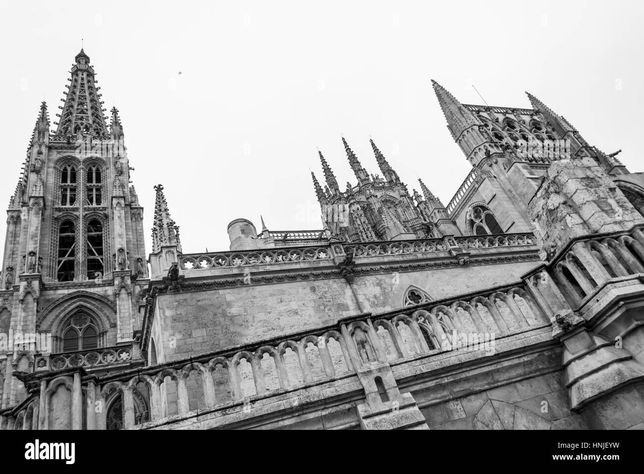 Burgos Cathedral was built in 1221 and declared was declared a World Heritage Site by UNESCO in 1984 Stock Photo