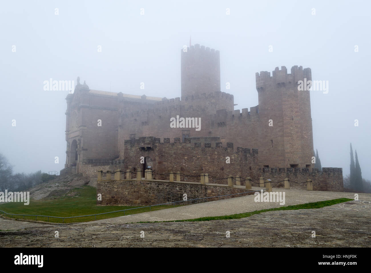 Castle of Xavier built in the 10th century, is one of the main remaining icons of the Kigdom of Navarre and house former house of Saint Francis Xavier Stock Photo