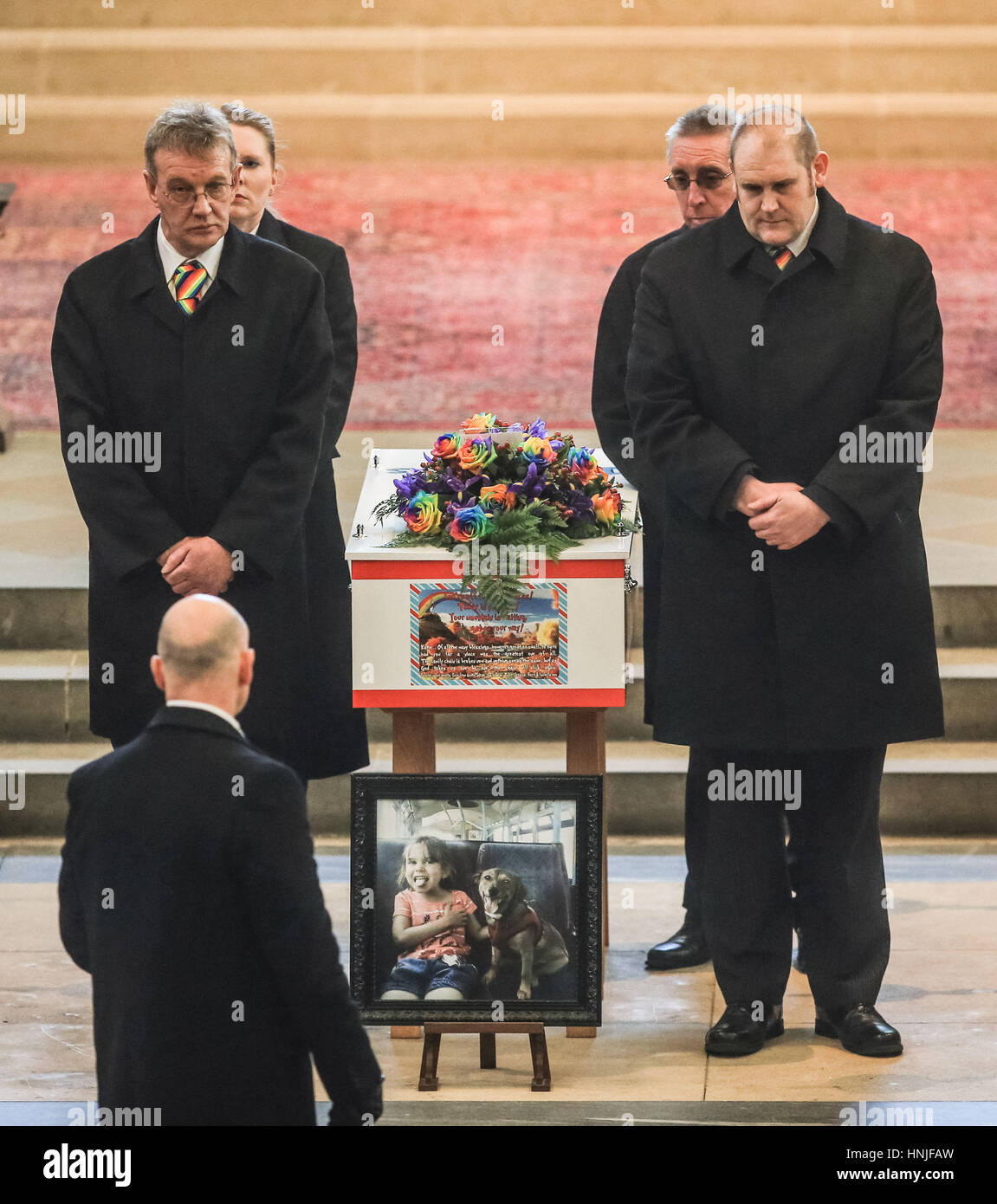 The funeral of Katie Rough takes place at York Minster, the seven-year-old was found with severe lacerations to her neck and chest on a playing field in York last month and died later in hospital. Stock Photo