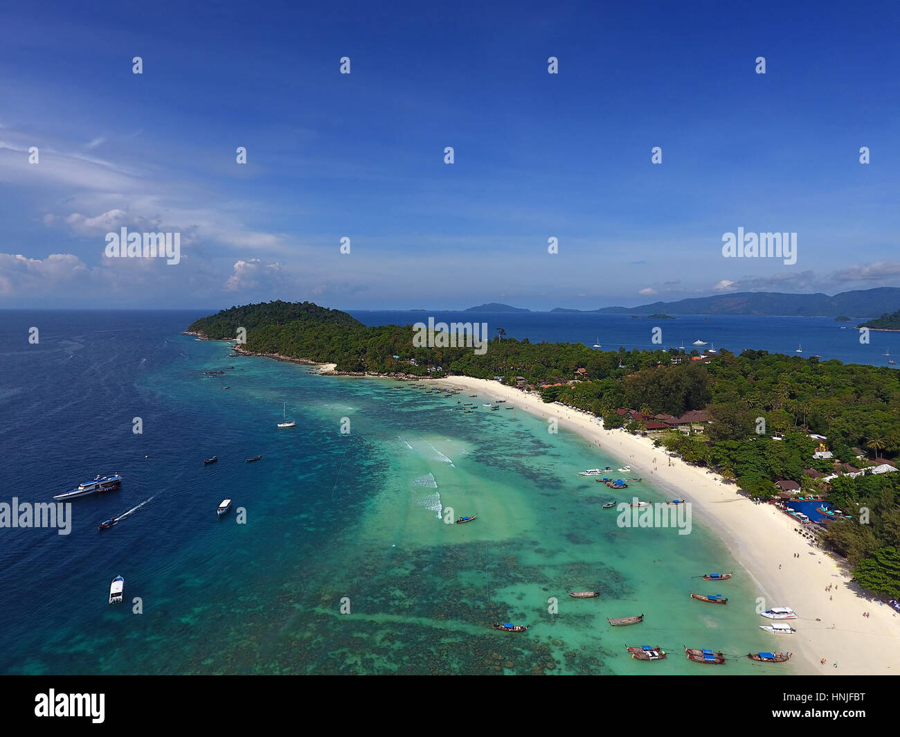 Aerial view on tropical Ko Lipe island in the Andaman Sea, Thailand Stock Photo