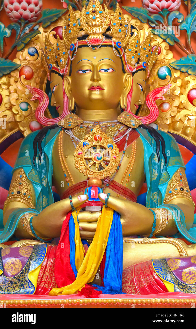 Large sculpture of Buddha in Leh, Ladakh Stock Photo
