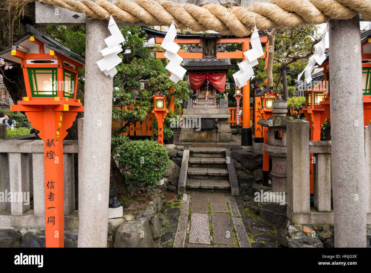 Shinto shrine in Gion District, Kyoto, Japan Stock Photo Alamy