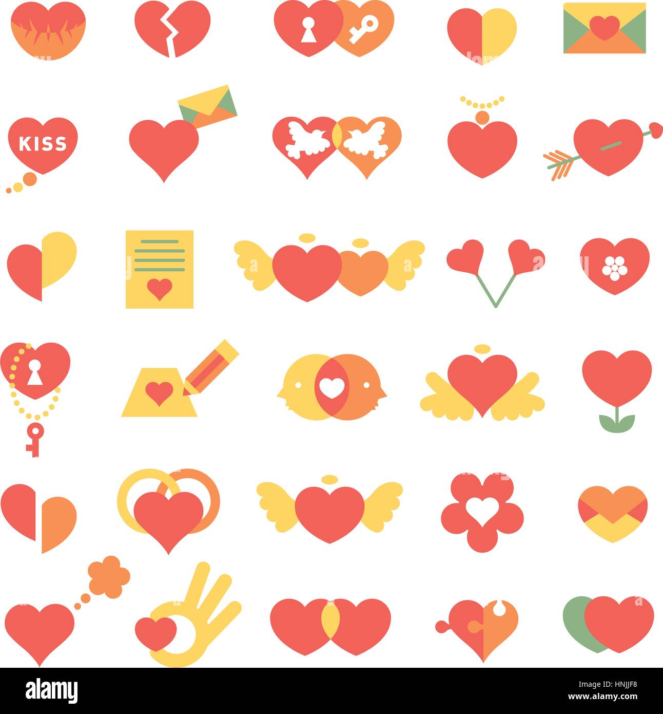 Huge set of different hearts icons. Heart shape badge and buttons ...