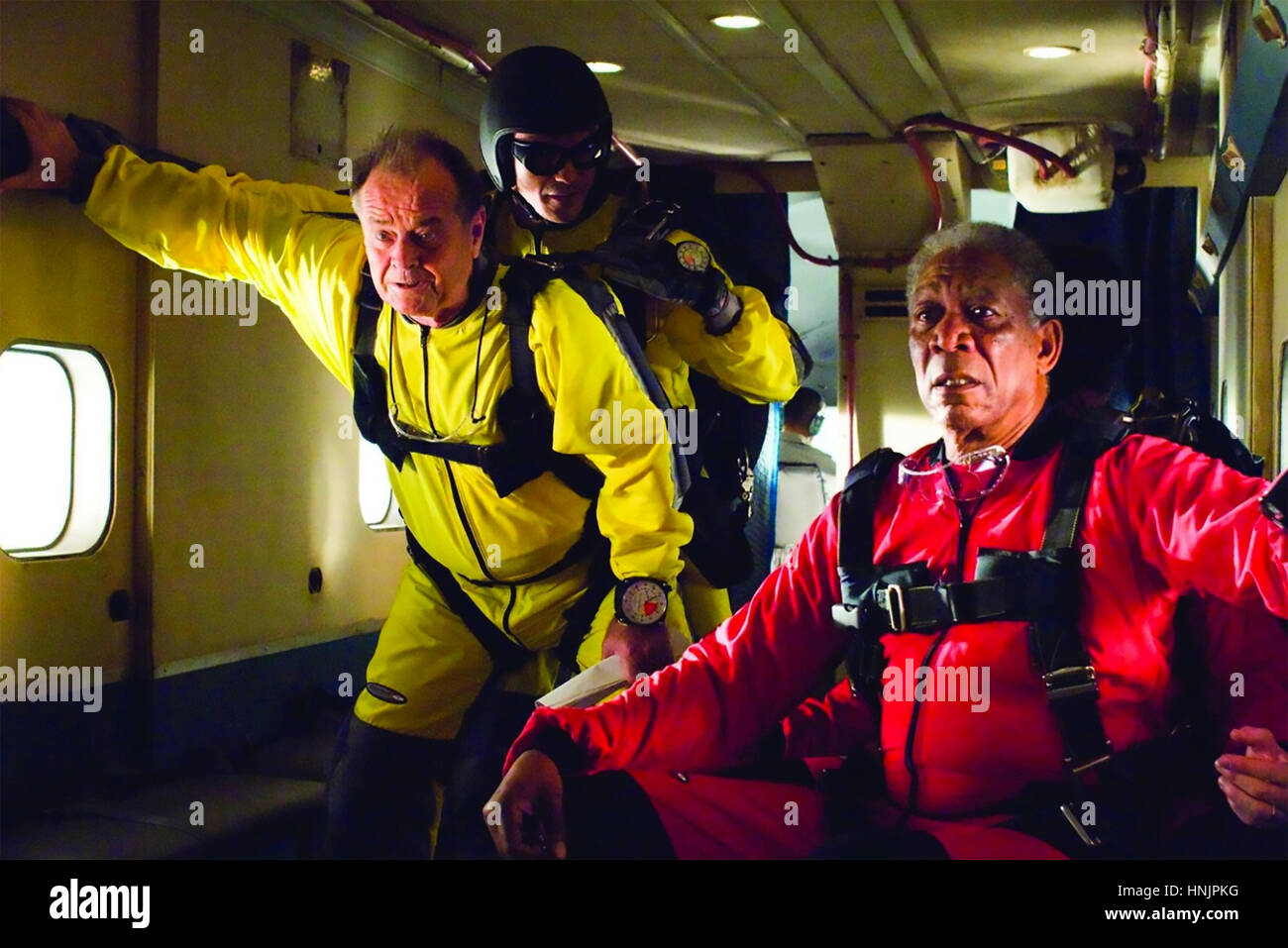 THE BUCKET LIST 2007 Warner Bros film with Jack Nicholson at left and Freeman Stock Photo