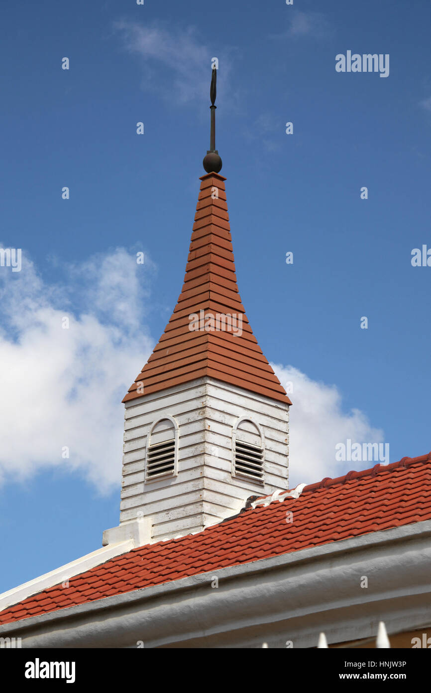Roof top of the church in Kralendijk, Bonaire, Caribbean. Stock Photo