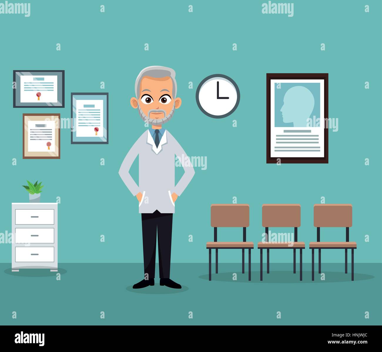 doctor office practitioner waiting room vector illustration eps 10
