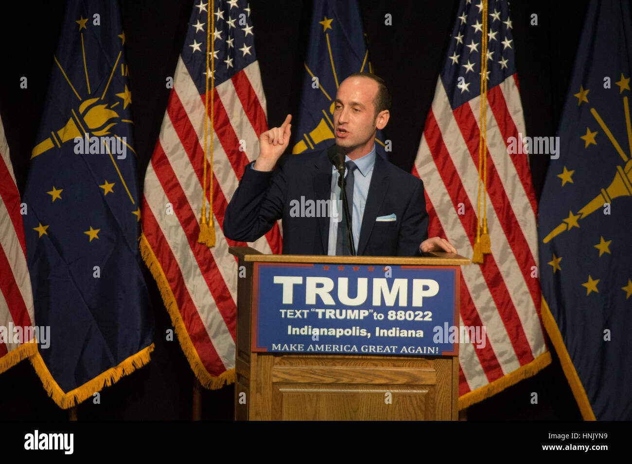 04202016 - Indianapolis, Indiana, USA: Stephen Miller, a policy advisor ...