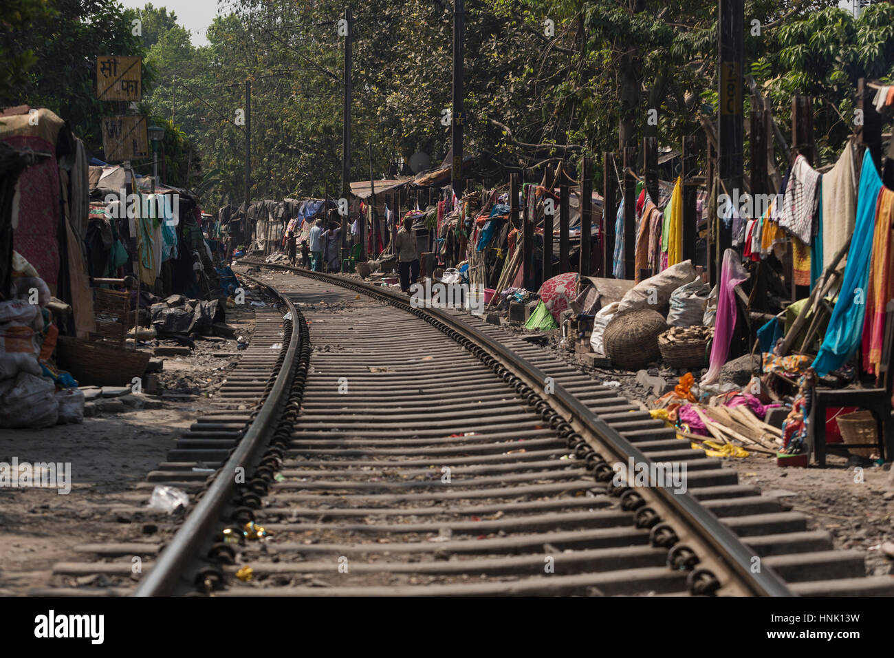Kolkata Circular Railway Slum, Kolkata, West Bengal, India Stock Photo