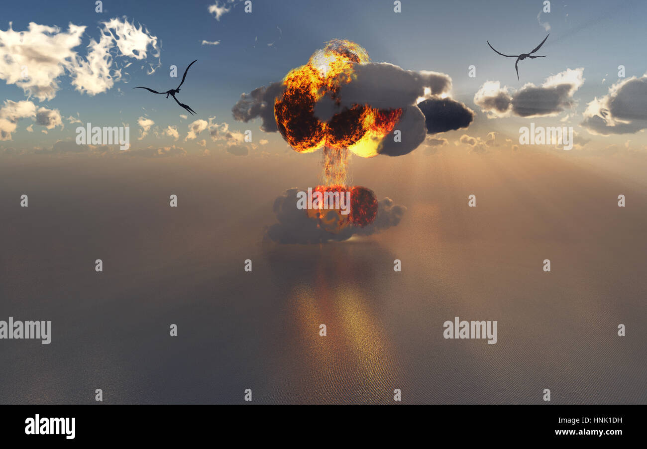 The Cretaceous Paleogene Extinction Event Stock Photo