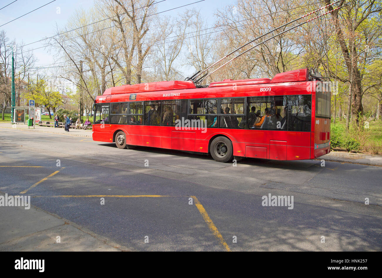 Budapest, Hungary - April 15, 2016.  Local bus in Budapest. Stock Photo