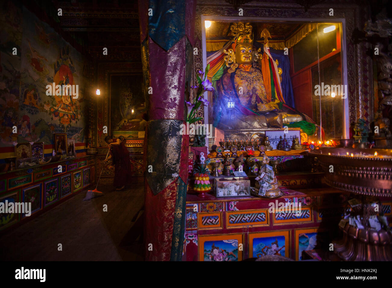 Tagong Monastery Statues inside Tagong Monastery in the Tibetan Plateau region in ...