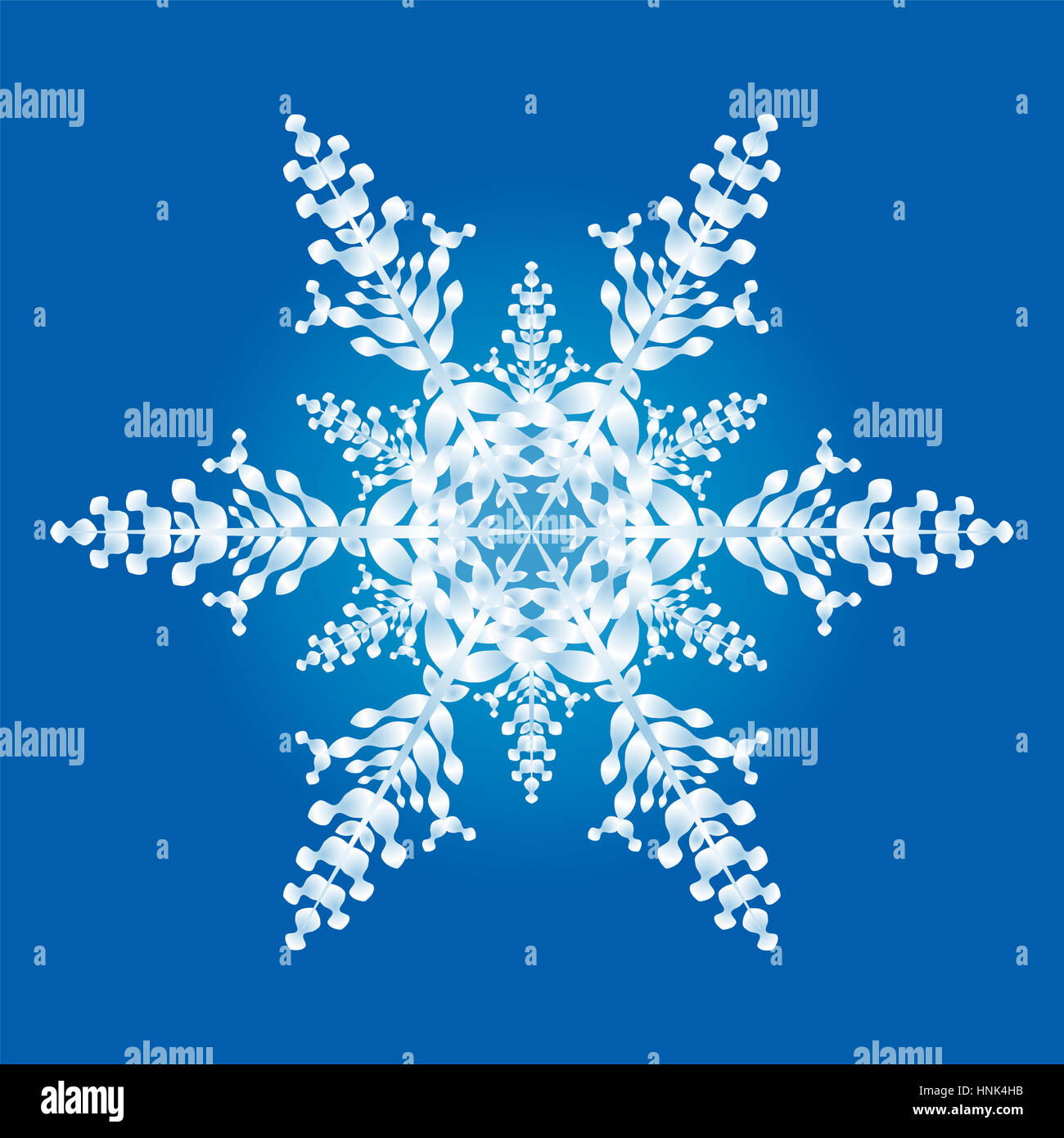 One Snowflake On Blue Background Stock Photo - Alamy