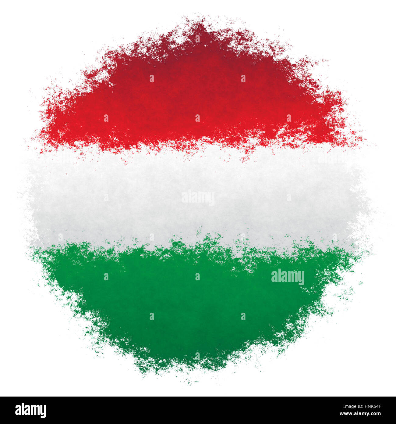 Color spray stylized flag of Hungary on white background Stock Photo