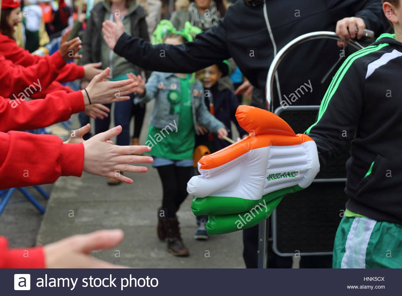 St patrick's day in Dublin Ireland Stock Photo