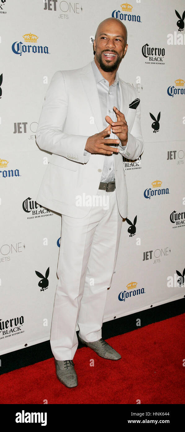 Rapper Common arrives at the Playboy Super Bowl Party  in Chandler, Arizona on February 2, 2008. Photo by Francis Specker Stock Photo