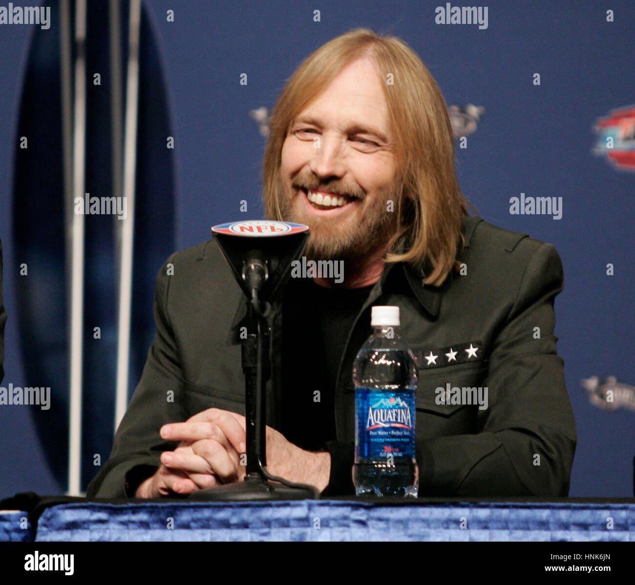 Tom Petty at a press conference for Super Bowl XXLII  in Phoenix, AZ on Thursday, Jan. 31, 2008, in Phoenix.  Photo by Francis Specker Stock Photo
