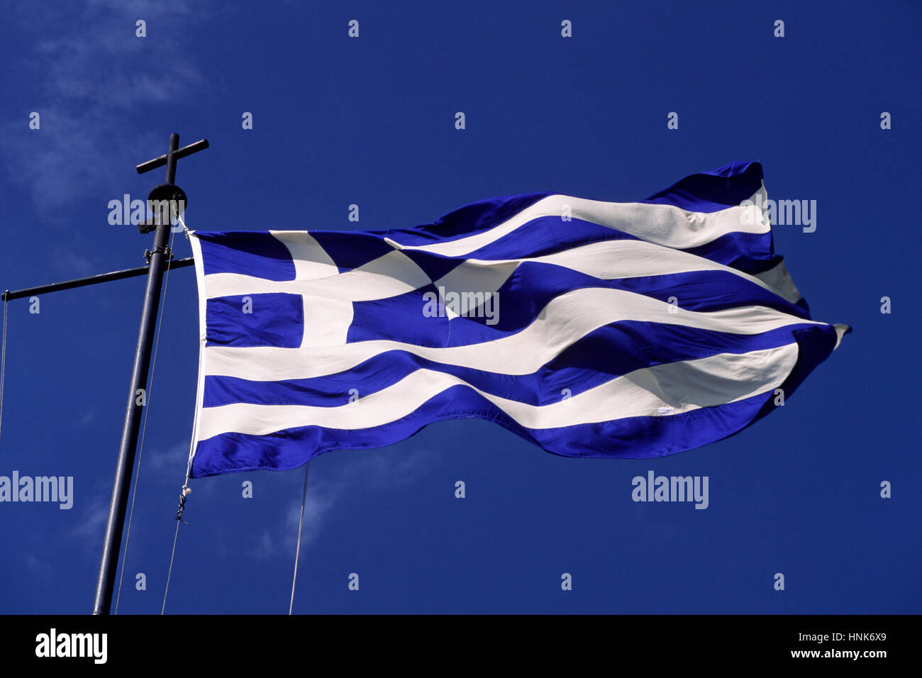 Greek flag, Greece Stock Photo