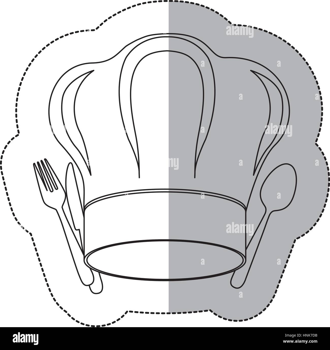 symbol fork and knife with chef hat icon, vector illustration Stock ...