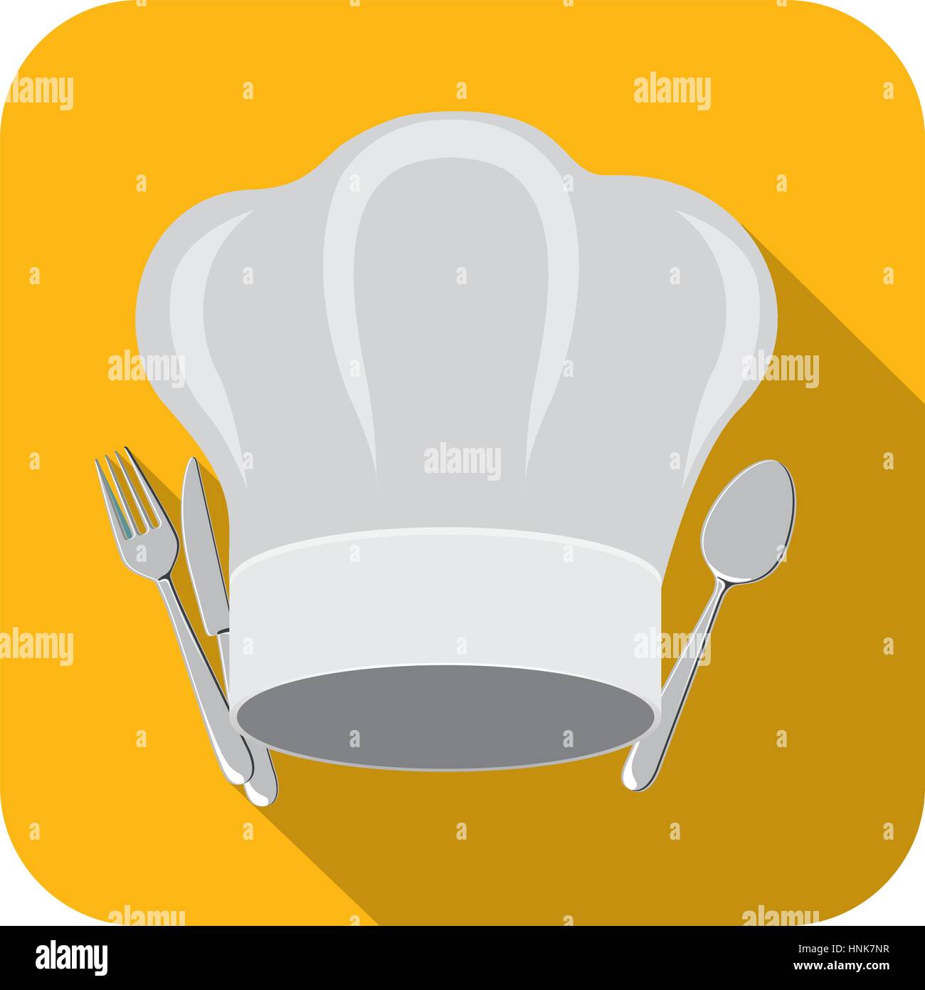 symbol fork and knife with chef hat icon, vector illustration Stock ...
