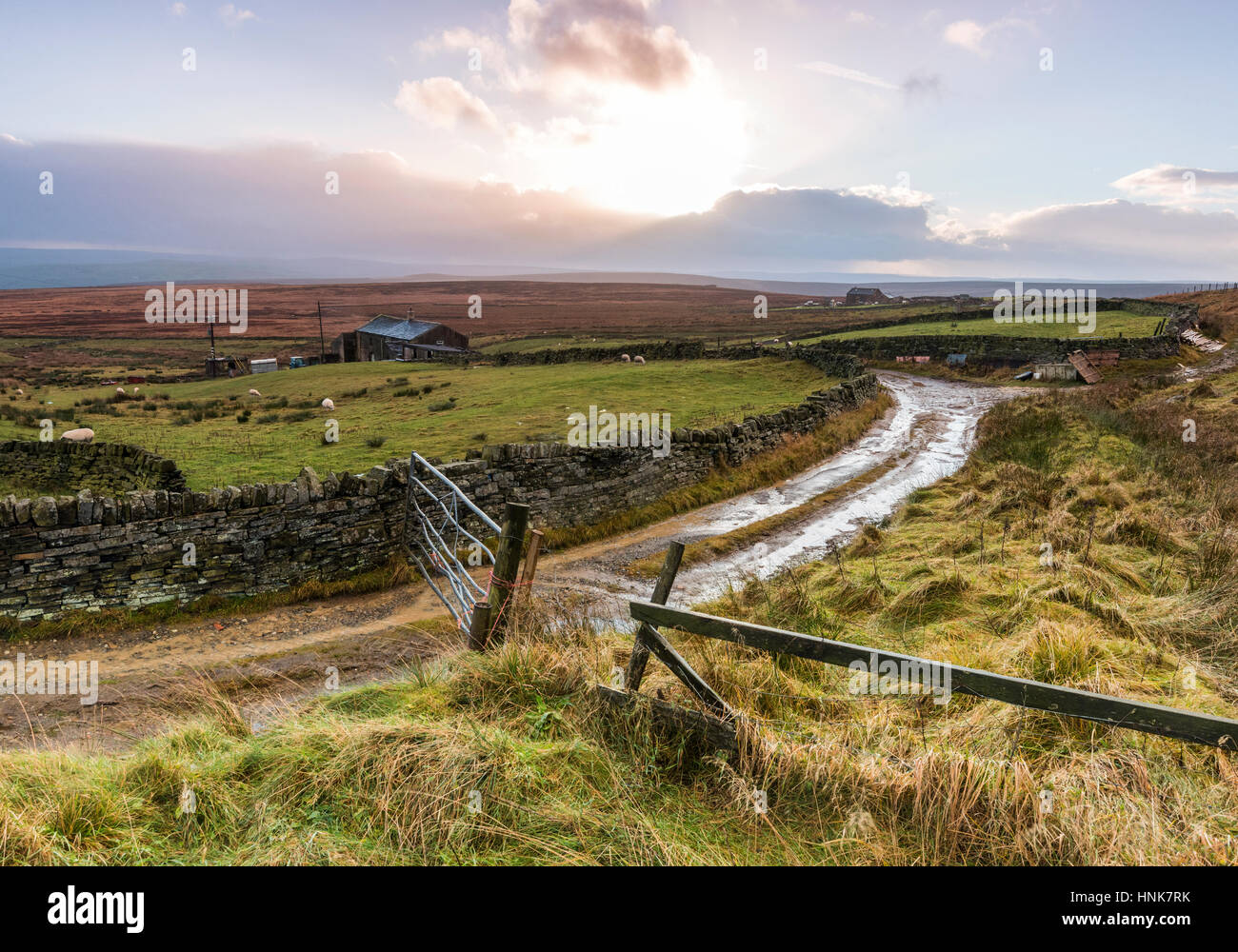 moody yorkshire moorland Stock Photo