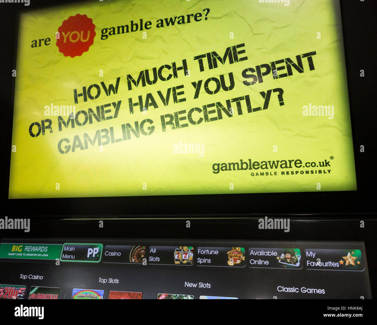 fixed odds betting terminal (FOBT) in Bookmakers. UK Stock Photo