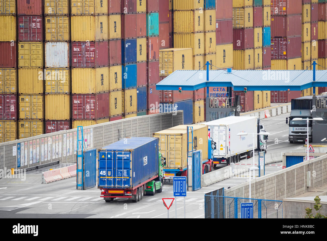 Container port, Las Palmas, Gran Canaria, Canary Islands, Spain Stock Photo