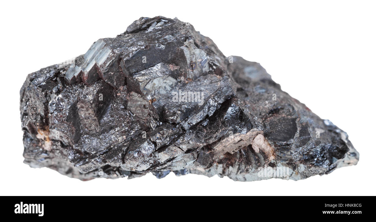 macro shooting of geological collection mineral - raw hematite (iron ore) stone isolated on white background Stock Photo