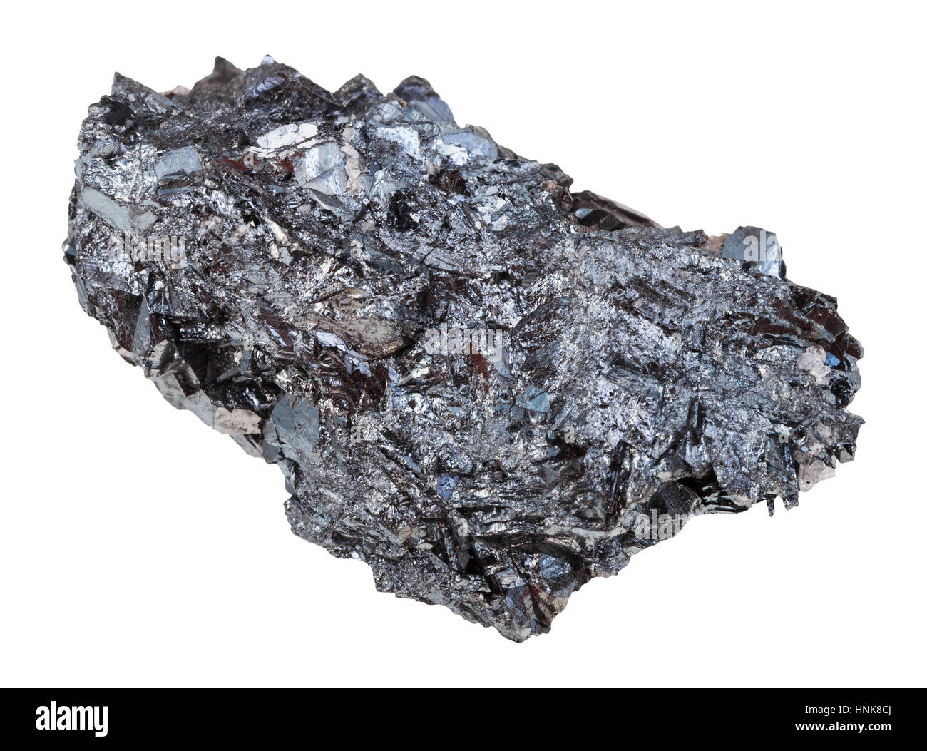 macro shooting of geological collection mineral - natural hematite (iron ore) stone isolated on white background Stock Photo