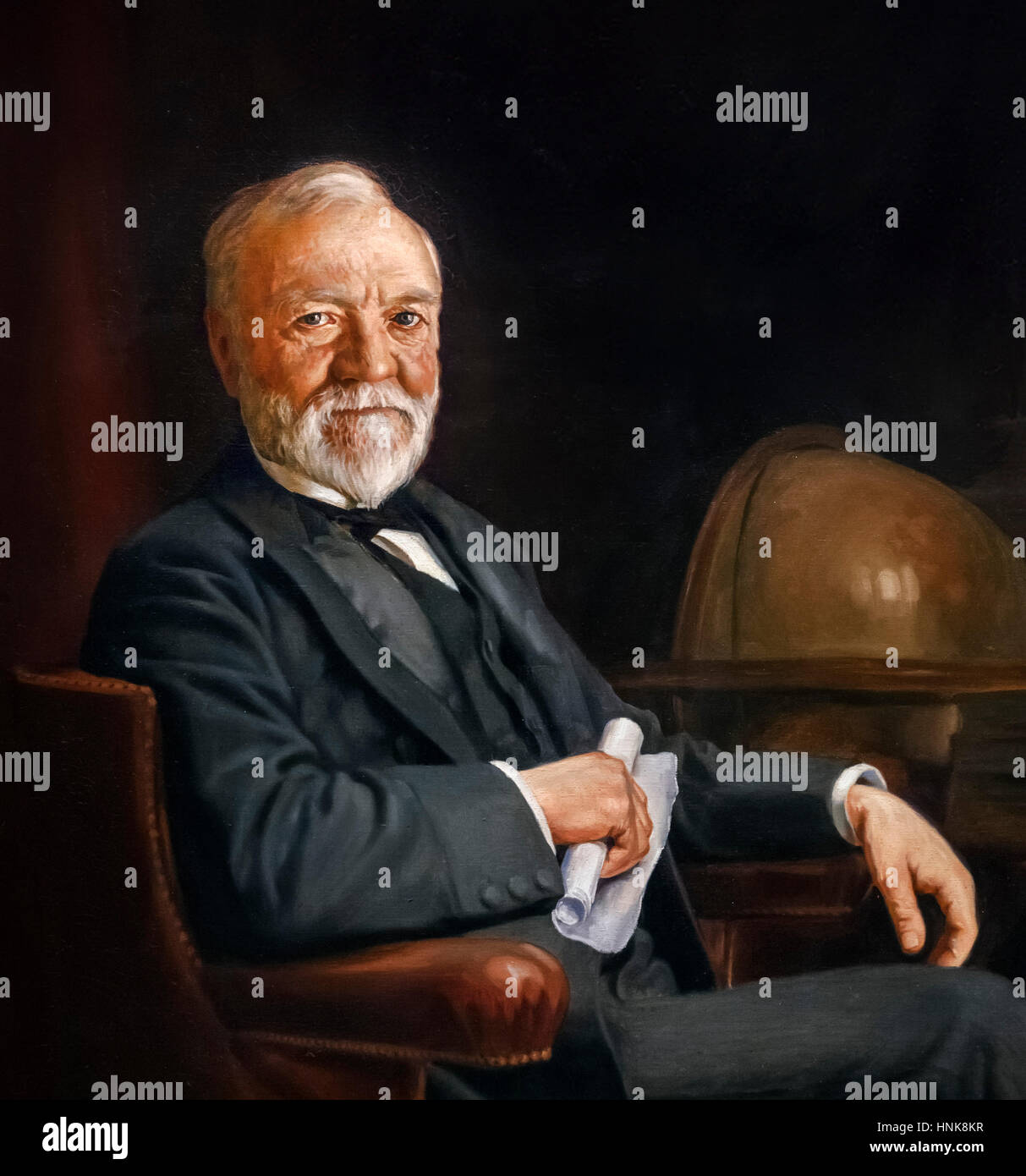 Andrew Carnegie (1835-1919), portrait of the Scottish-American industrialist, prominent in the American steel industry in the late 19th century. Unknown artist, c.1905 Stock Photo