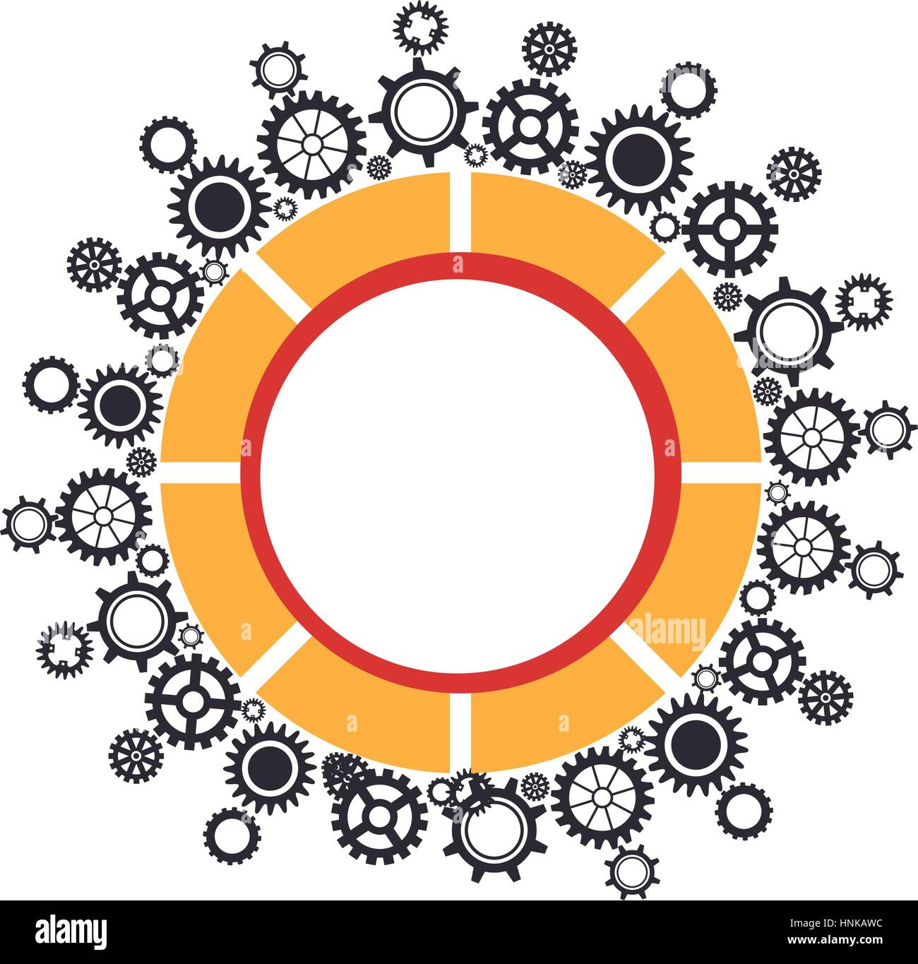 border mechanism with gear wheels set collection vector illustration ...