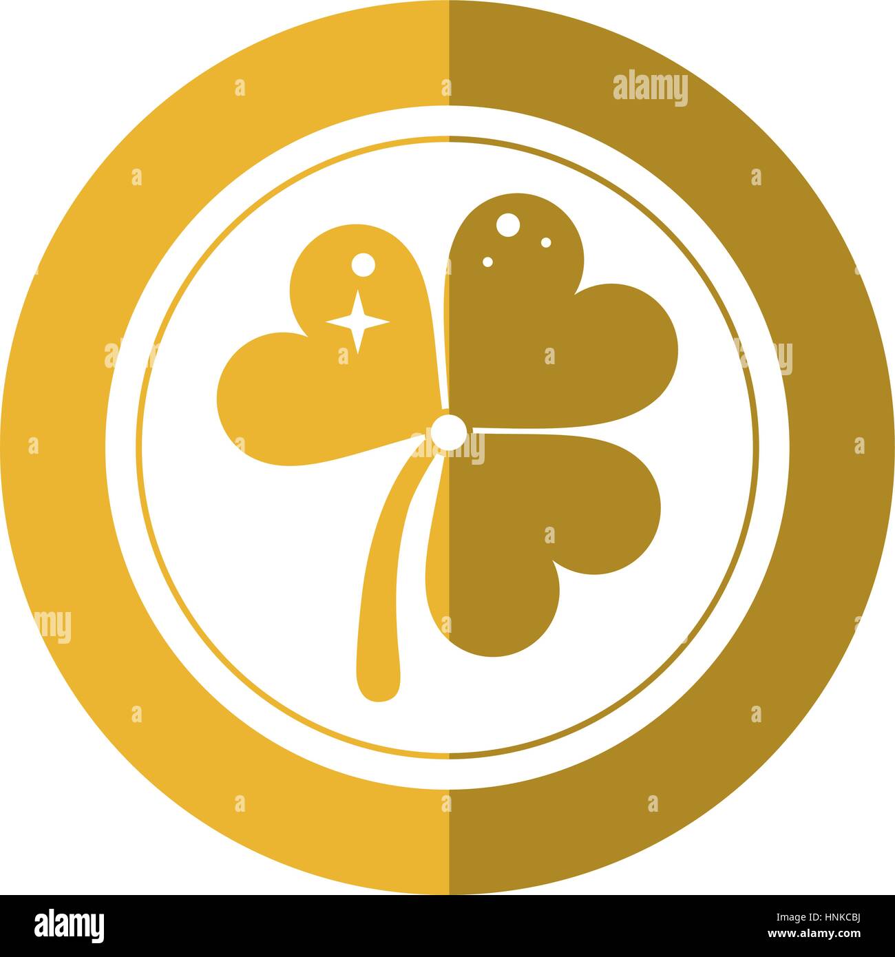 st patricks day gold coin clover shadow vector illustration eps 10 ...