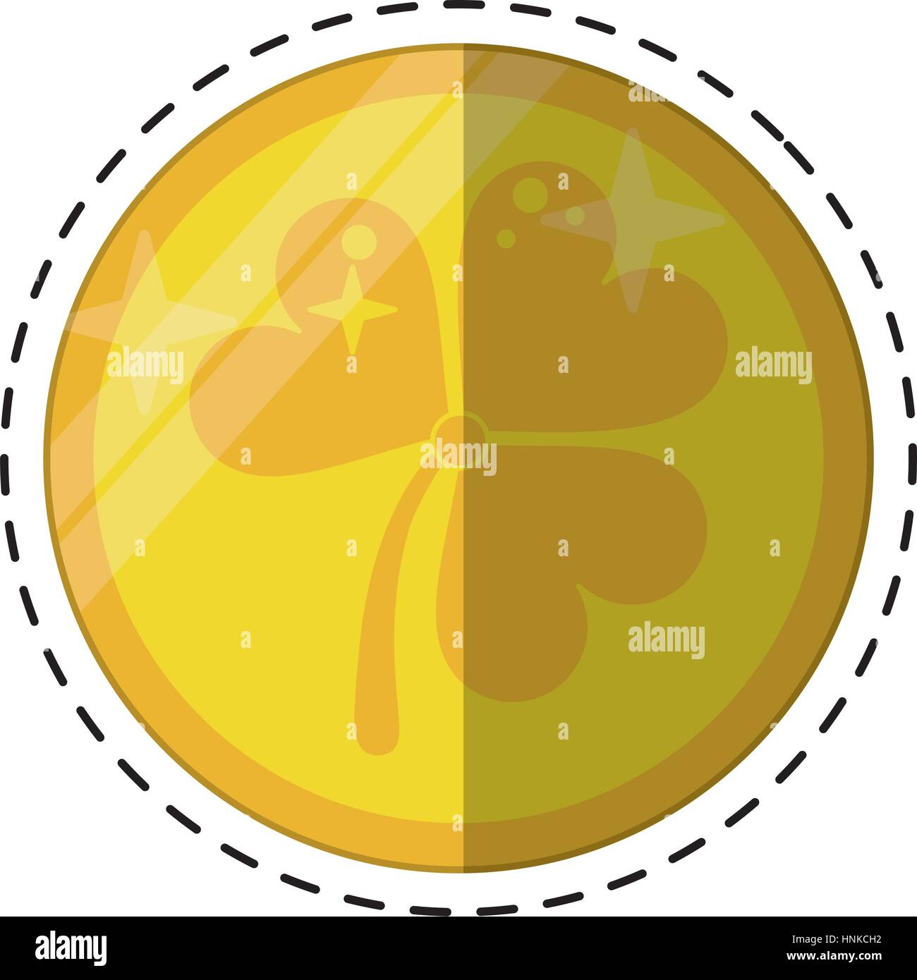cartoon st patricks day gold coin clover vector illustration eps 10 ...