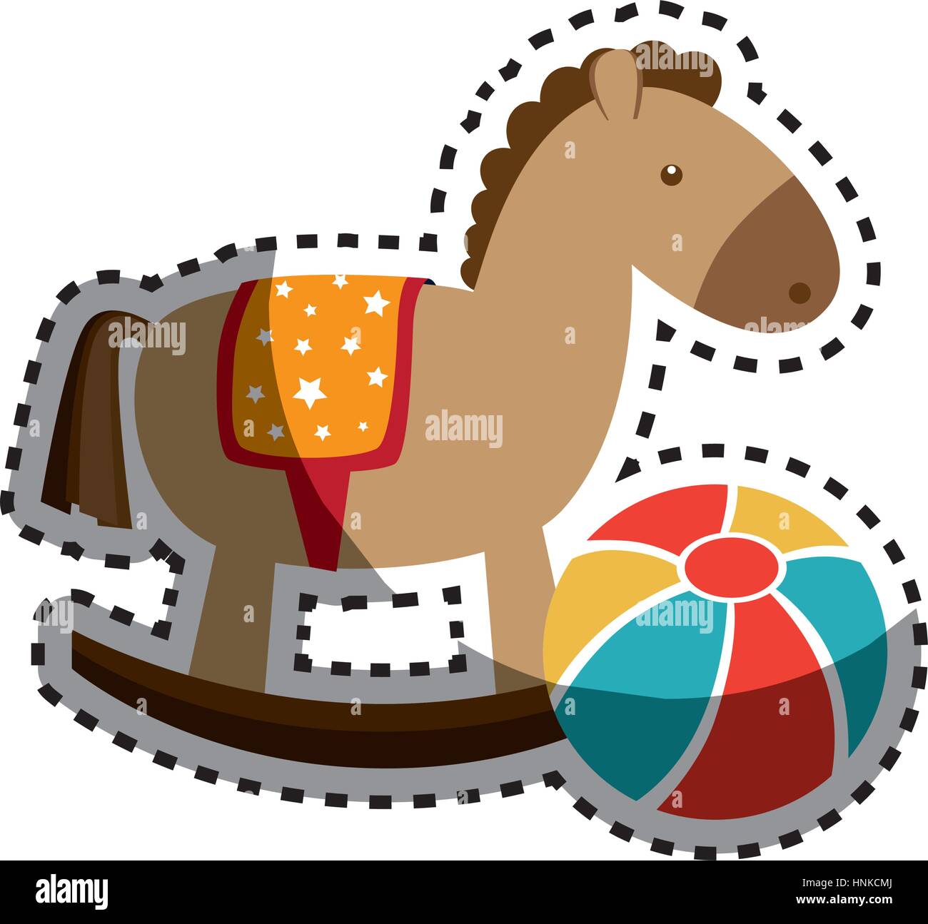 sticker color silhouette with ball and horse toy vector illustration Stock  Vector Image & Art - Alamy